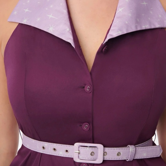 Unique Vintage The Jetsons Jane Purple 60's Retro Halter Pinup Swing Dress 1X 16 - Picture 6 of 16